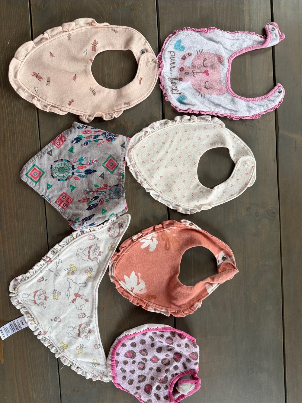 Baby Girls' Multicolor Ruffle Bib Set - Soft Cotton